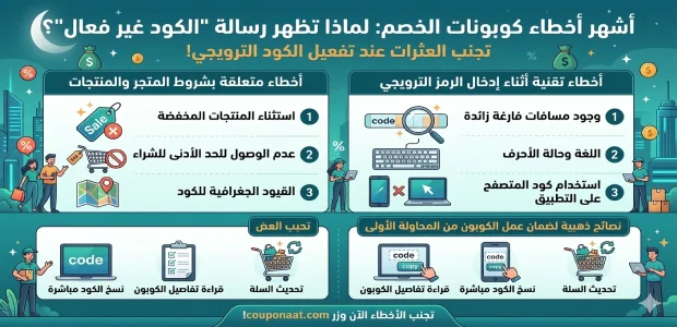 أشهر أخطاء كوبونات الخصم