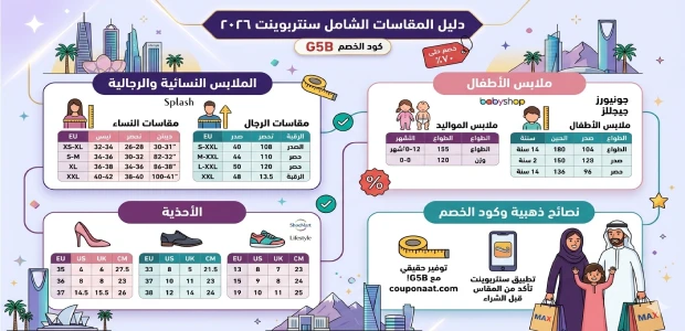 دليل مقاسات سنتربوينت