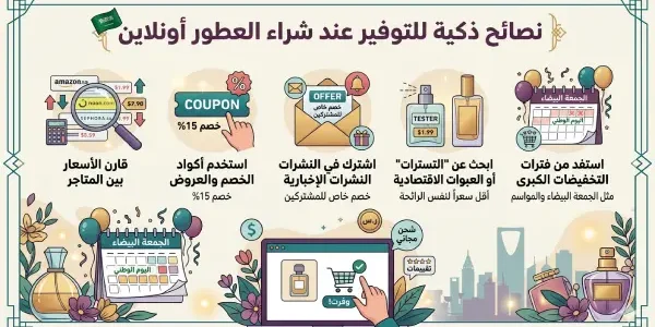 نصائح ذكية للتوفير عند شراء العطور أونلاين